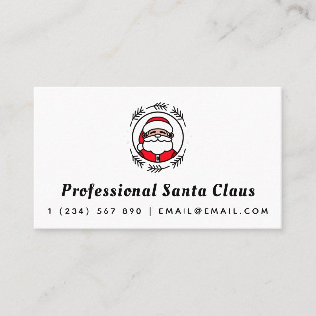 Professional Santa Claus Christmas Theme Classic  Business Card (Front)