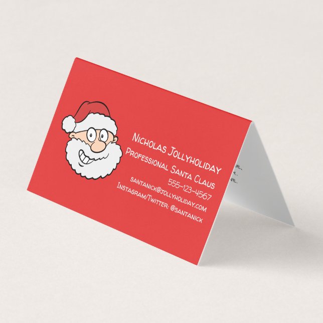Professional Santa Claus Funny Informal Cartoon Business Card (Front)