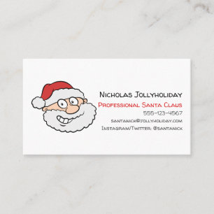 Professional Santa Claus Funny Informal Cartoon Business Card