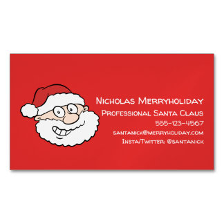 Professional Santa Claus Funny Informal Cartoon Magnetic Business Card