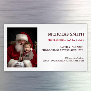 Professional Santa Claus Photo Magnetic Business Card