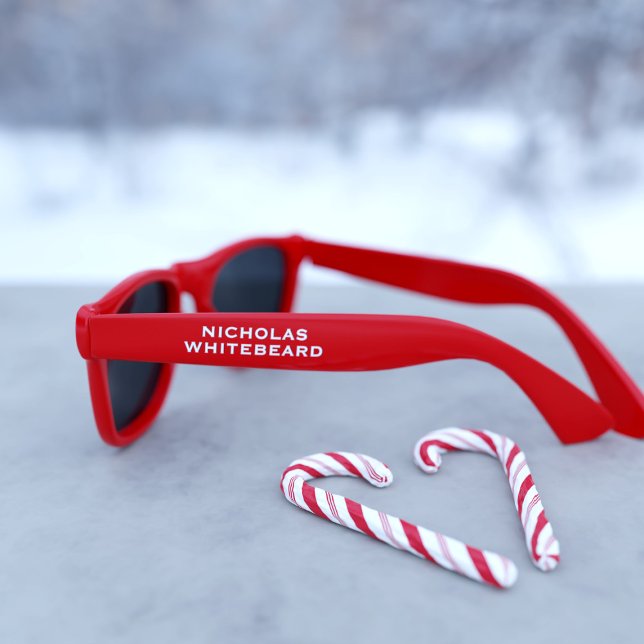Professional Santa Claus Red Sunglasses (🎅 Suitable for all Professional Santas  - just add your name!)