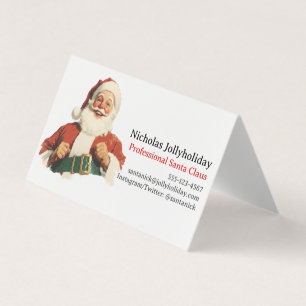 Professional Santa Claus Retro Vintage Informal Business Card