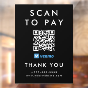 Professional Scan to Pay Venmo QR Code Black
