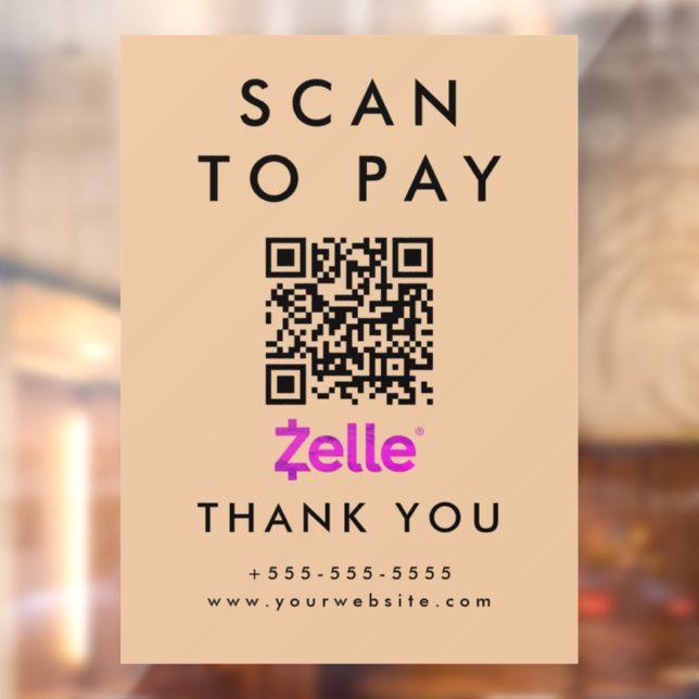 Professional Scan to Pay Zelle QR Code Rustic (Sheet 2)