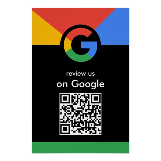 Professional Scan to Review Google QR Code Busines Poster (Front)
