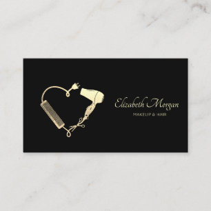 Professional Scissors Dryer Brush Black Business Card