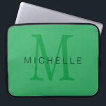 Professional Sea Green Monogram Your Name Laptop Sleeve<br><div class="desc">An attractive,  eye-catching yet extremely simple design. I'm sure this is exactly what you're looking for.</div>