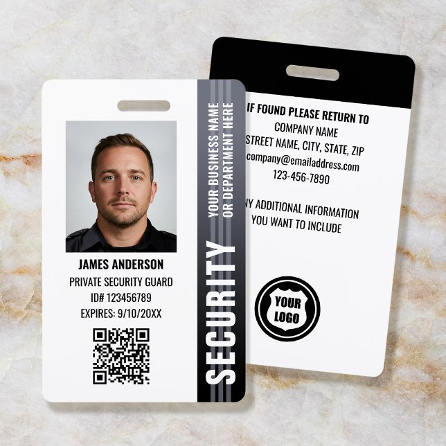 Professional Security Guard Officer ID Photo Grey ID Badge (Creator Uploaded)