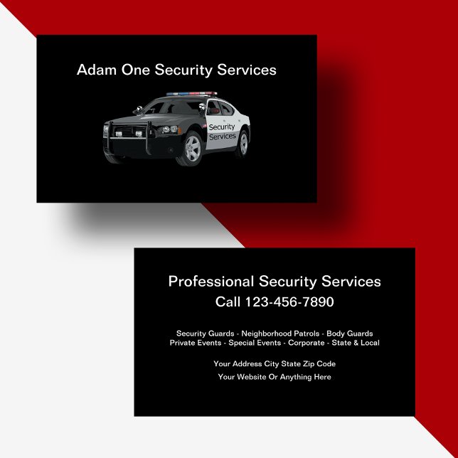 Professional Security Services Business Card (Creator Uploaded)
