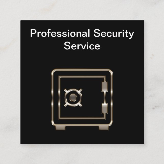 Professional Security Services Design Square Business Card (Front)