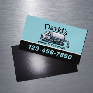 Professional Septic Tank Pumping Service Magnetic Business Card