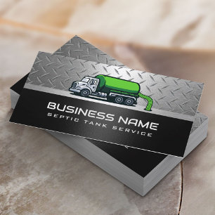 Professional Septic Tank Service Modern Faux Metal Business Card