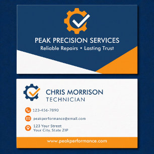 Professional Service Repair Logo Modern Mechanic Business Card