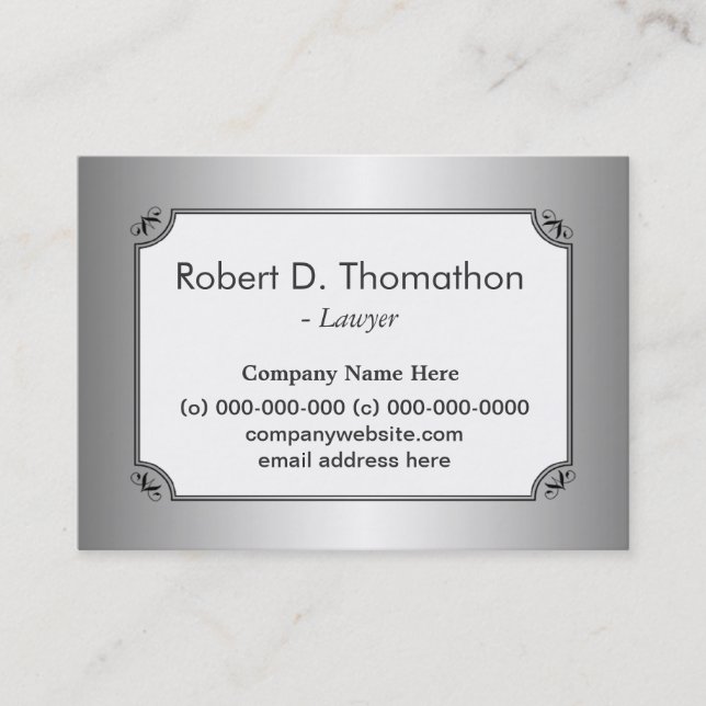 Professional shining metal like  profile card (Front)
