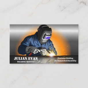Professional Shiny Black Welding Metal Fabricator  Business Card