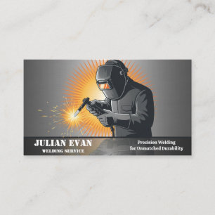 Professional Shiny Black Welding Metal Fabricator  Business Card