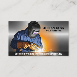 Professional Shiny Black Welding Metal Fabricator  Business Card