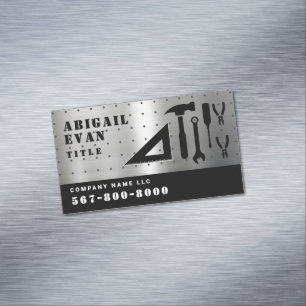 Professional Shiny Silver Repair Tools Handyman Magnetic Business Card