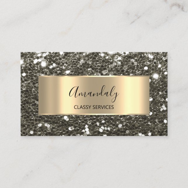 Professional Shop Faux Gold Glitter QR Code Busine Business Card (Front)
