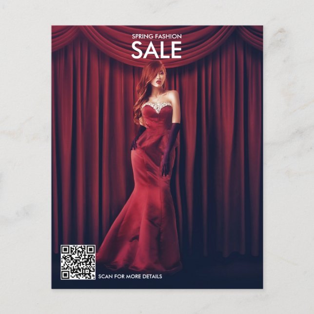 Professional Shop Promotional Photo QR Code Flyer (Front)