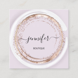 Professional  Shop SPA Frame Rose Glitter Frame Square Business Card