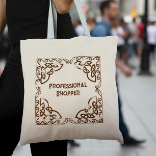 Professional Shopper Brown Tribal Celtic Knot Tote Bag
