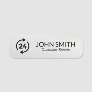 Professional Silver Company Logo Employee Name Tag