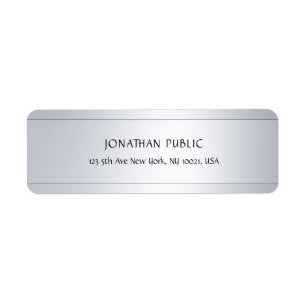 Professional Silver Elegant Modern Return Address