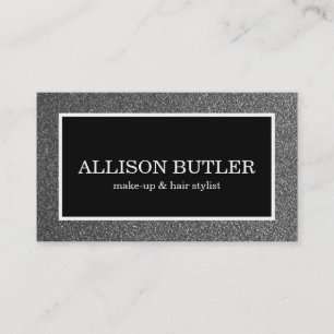 Professional Silver Glitter Beauty Appointment Card
