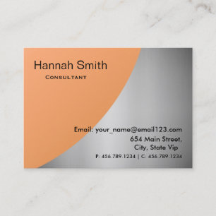 Professional Silver & Grey  Metal Elegant Modern Business Card