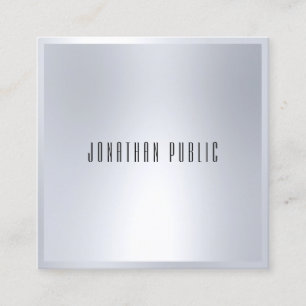 Professional Silver Look Elegant Modern Template Square Business Card