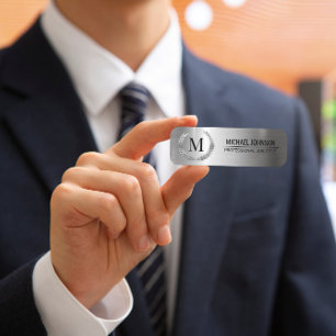 Professional Silver Stainless Steel Metal print Name Tag