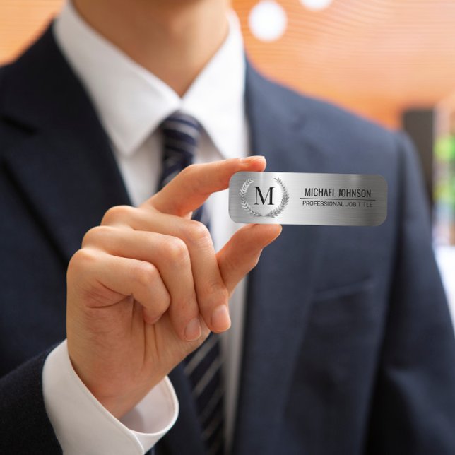 Professional Silver Stainless Steel Metal print  Name Tag (Creator Uploaded)