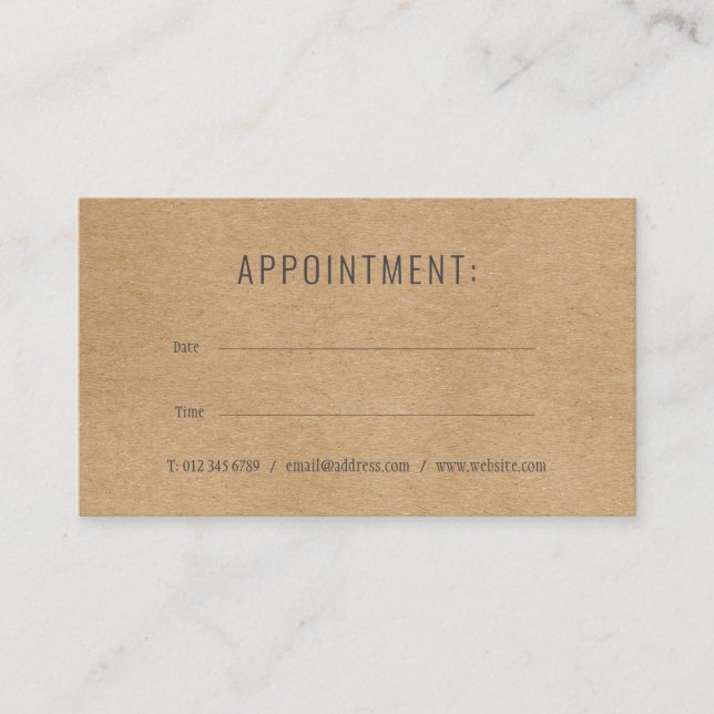 Professional Simple Appointment Reminder Card (Front)