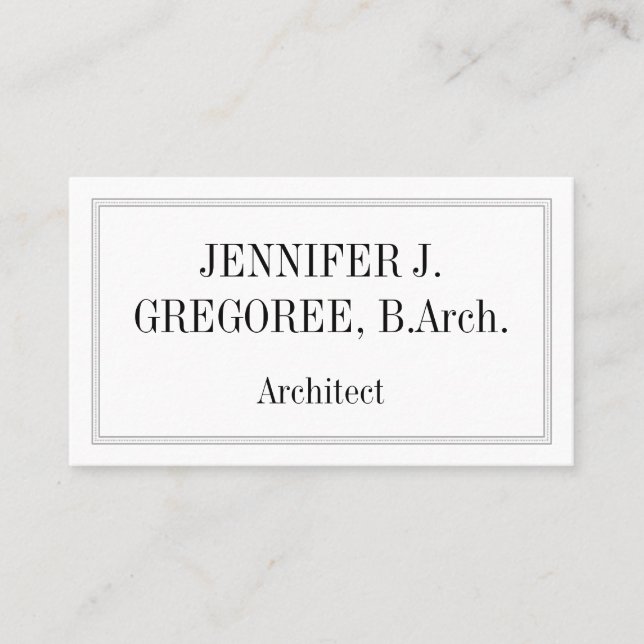 Professional & Simple Architect Business Card (Front)