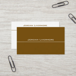 Professional, Simple, Basic, Sepia Brown Modern Business Card