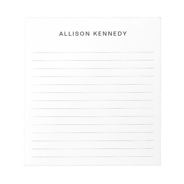 Professional Simple Classic Modern Basic Grey Notepad (Front)