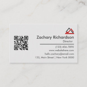 Professional Simple Clean Bold Typography QR Code Business Card