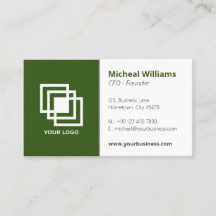 Professional Simple Corporate Green Grey Business Card