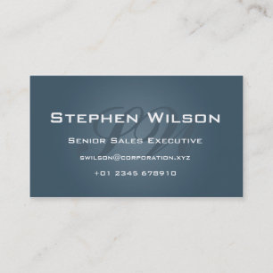 Professional, Simple Dark Blue Front / Foil Back Business Card