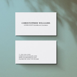 Professional Simple Elagant Black White Consultant Business Card