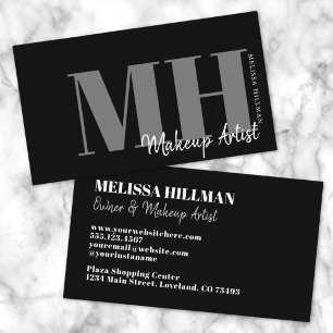 Professional Simple Elegant Black Monogram Business Card