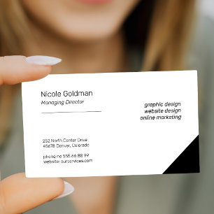 Professional simple elegant corporate plain black business card