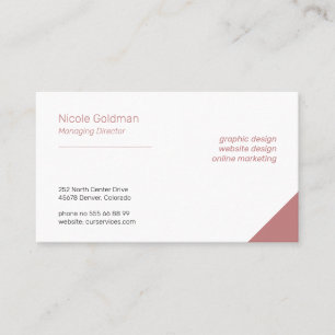 Professional simple elegant corporate plain blush business card