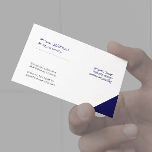 Professional simple elegant corporate plain indigo business card