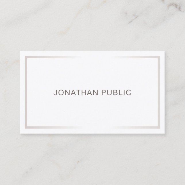 Professional Simple Elegant Design Modern Plain Business Card (Front)
