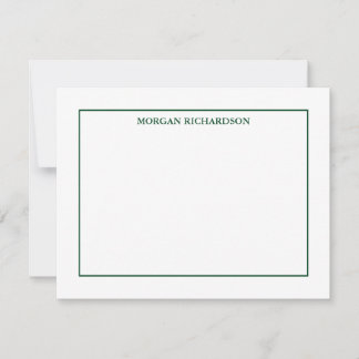 Professional Simple Hunter Green Personalised Card
