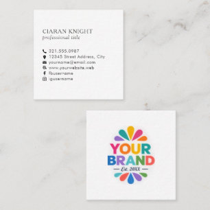 Professional Simple Logo Square Business Card