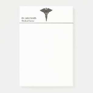 Professional Simple Medical Caduceus Black White Post-it Notes